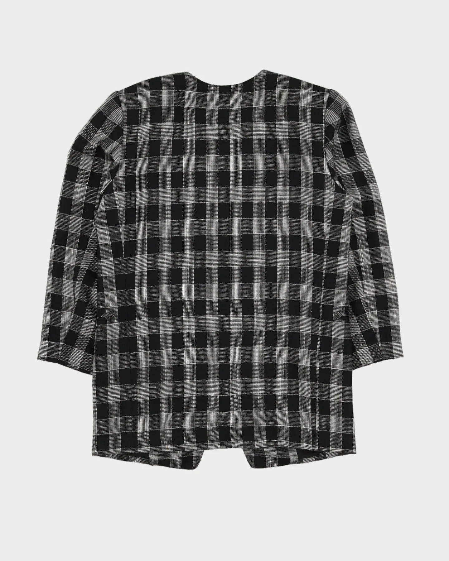 00s Black And White Checked Blazer Jacket - M