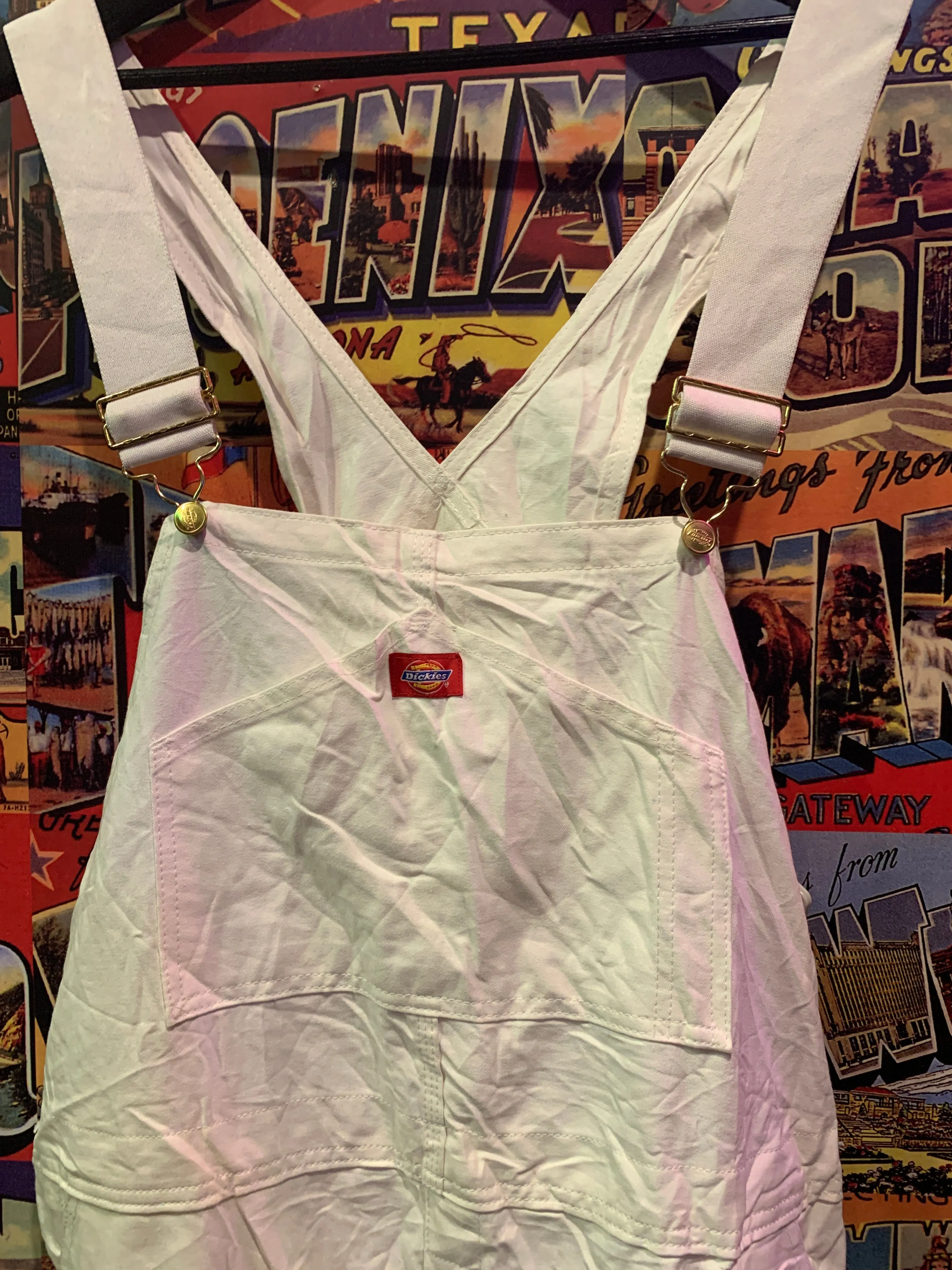 19. Vintage Dickies White Painter Overalls, Waist 42.