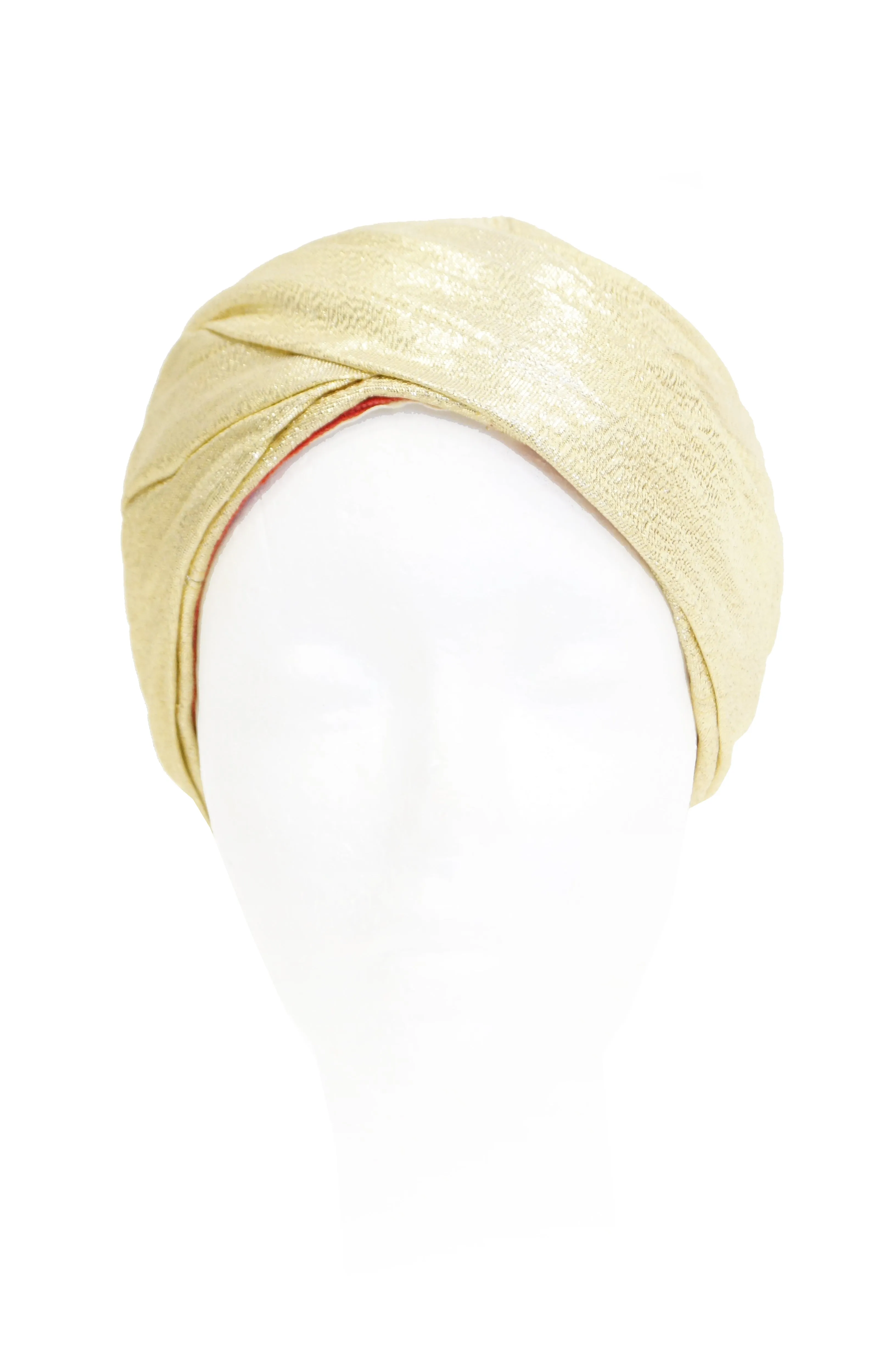 1950s Pierre Cardin Gold Metallic Turban - Rare