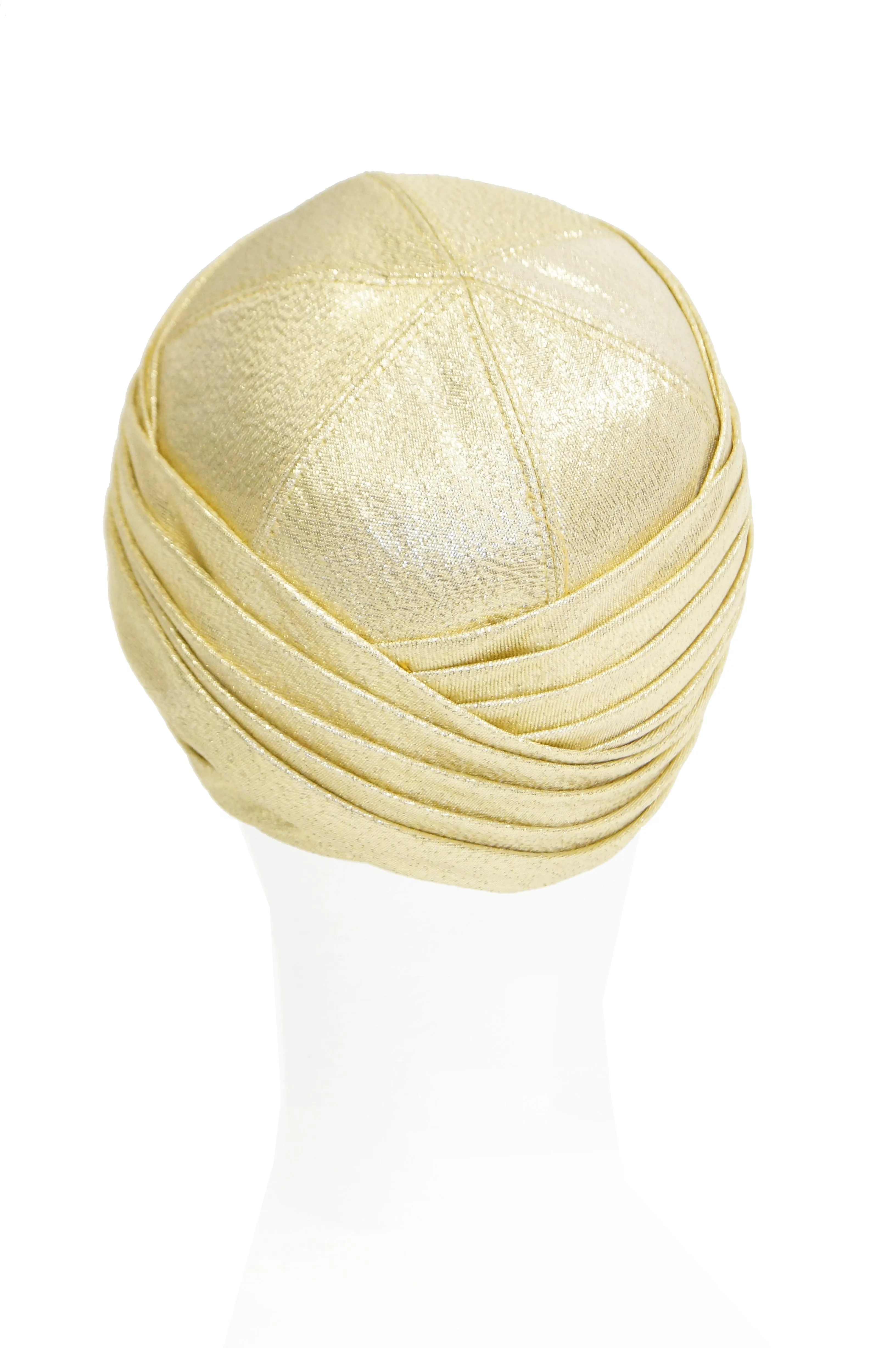 1950s Pierre Cardin Gold Metallic Turban - Rare