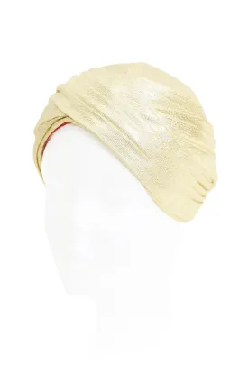 1950s Pierre Cardin Gold Metallic Turban - Rare