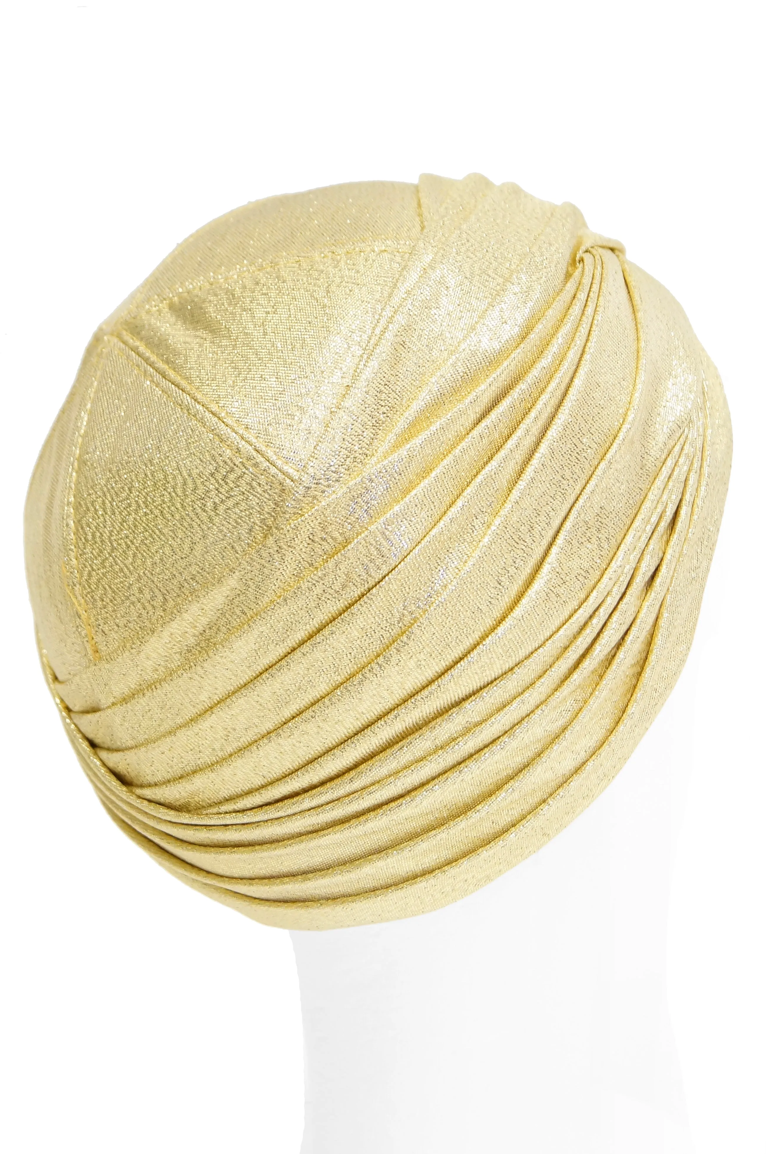 1950s Pierre Cardin Gold Metallic Turban - Rare