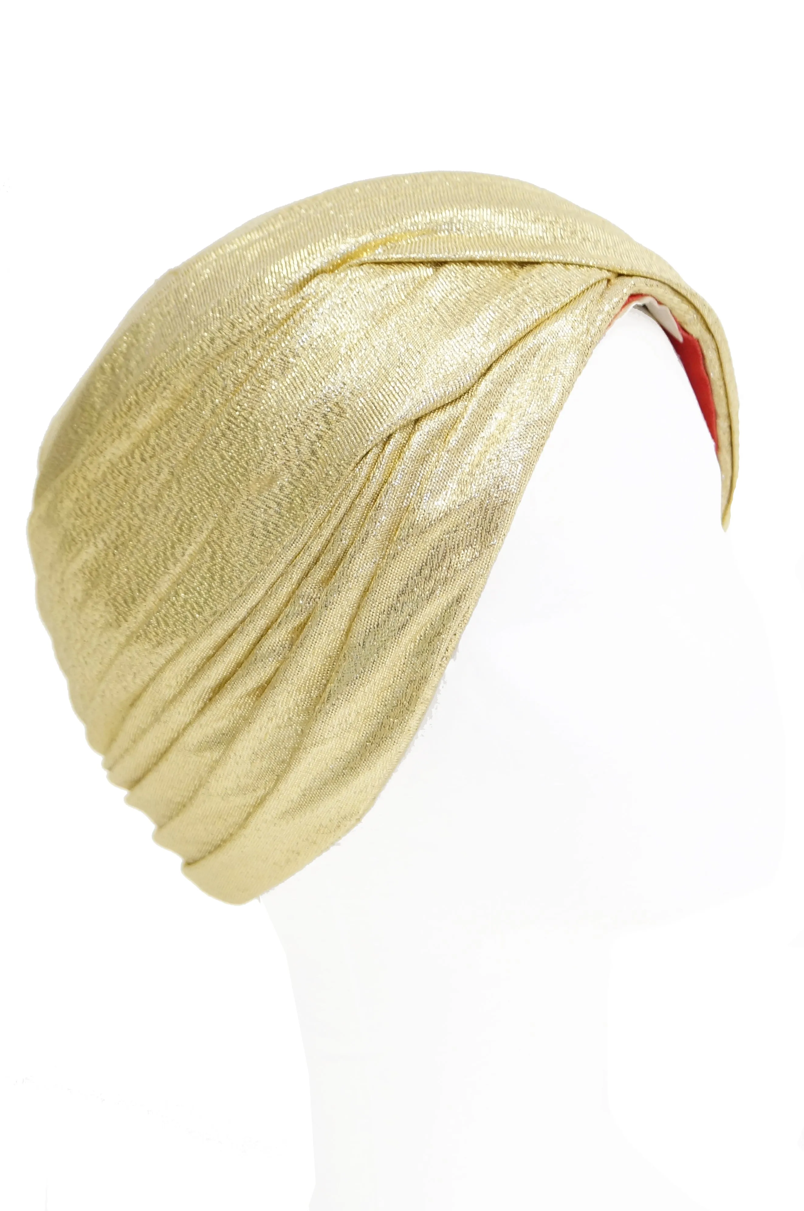 1950s Pierre Cardin Gold Metallic Turban - Rare