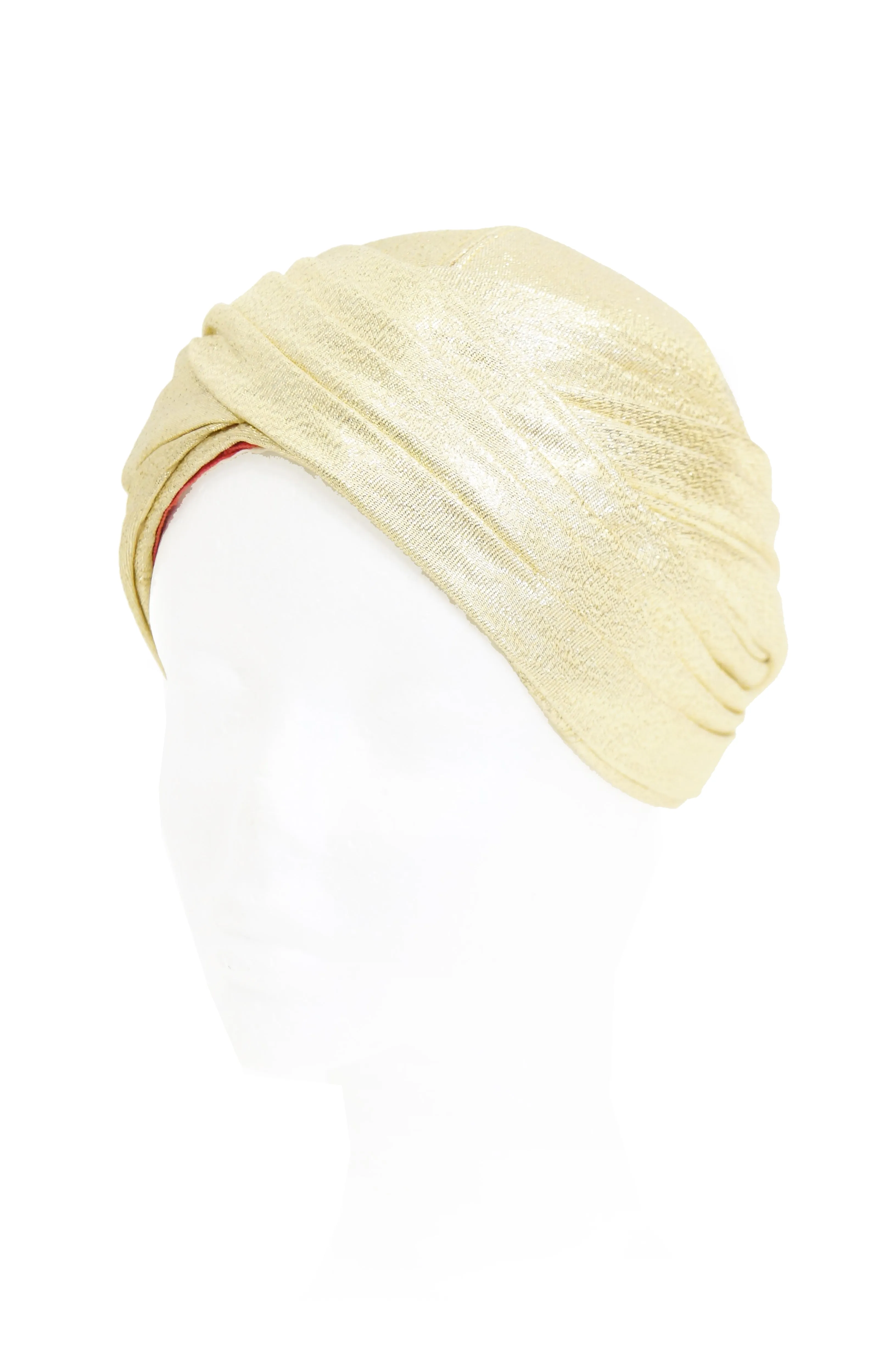 1950s Pierre Cardin Gold Metallic Turban - Rare