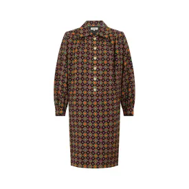 1990 Yves Saint Laurent Colourful Abstract Print Shirtwaister Dress