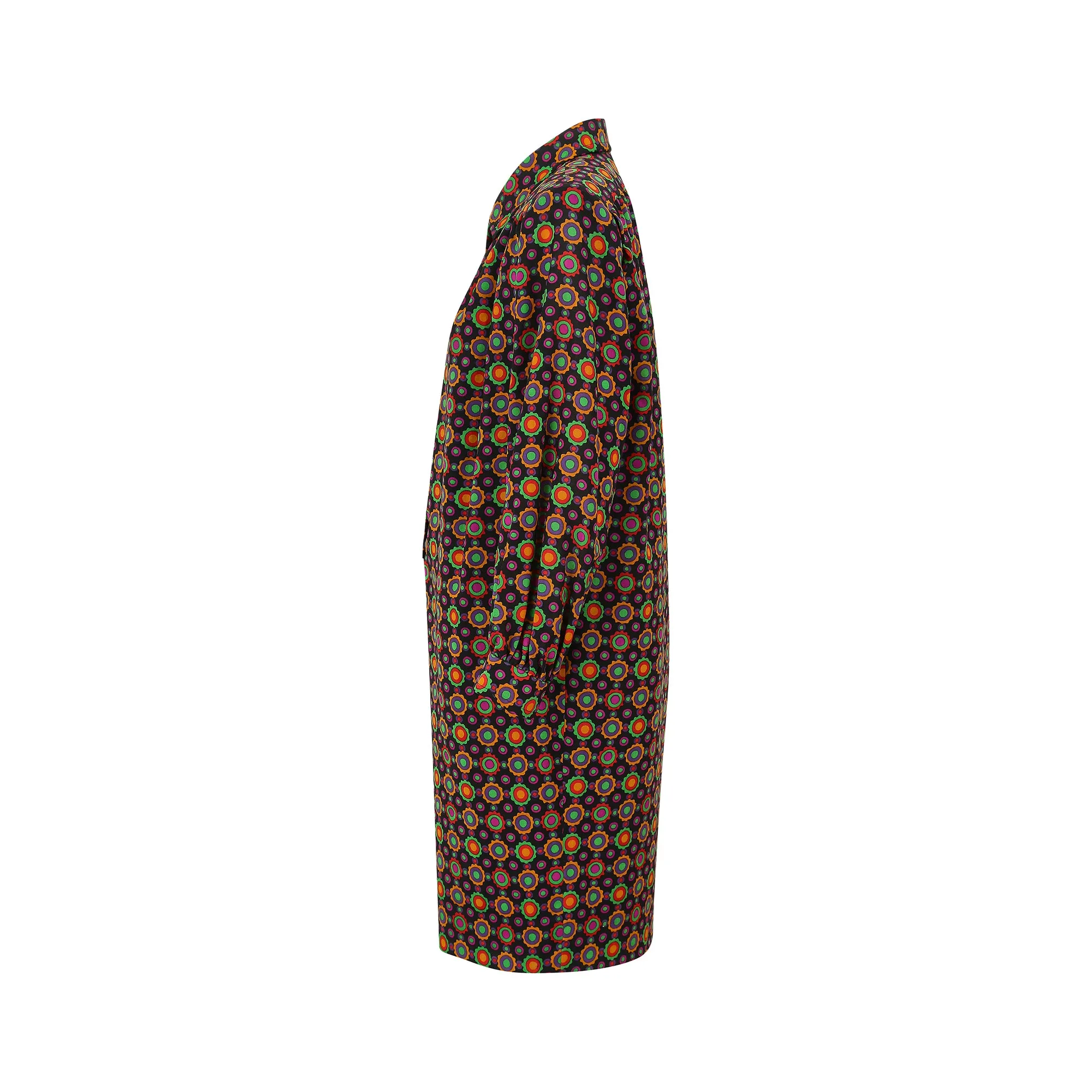 1990 Yves Saint Laurent Colourful Abstract Print Shirtwaister Dress