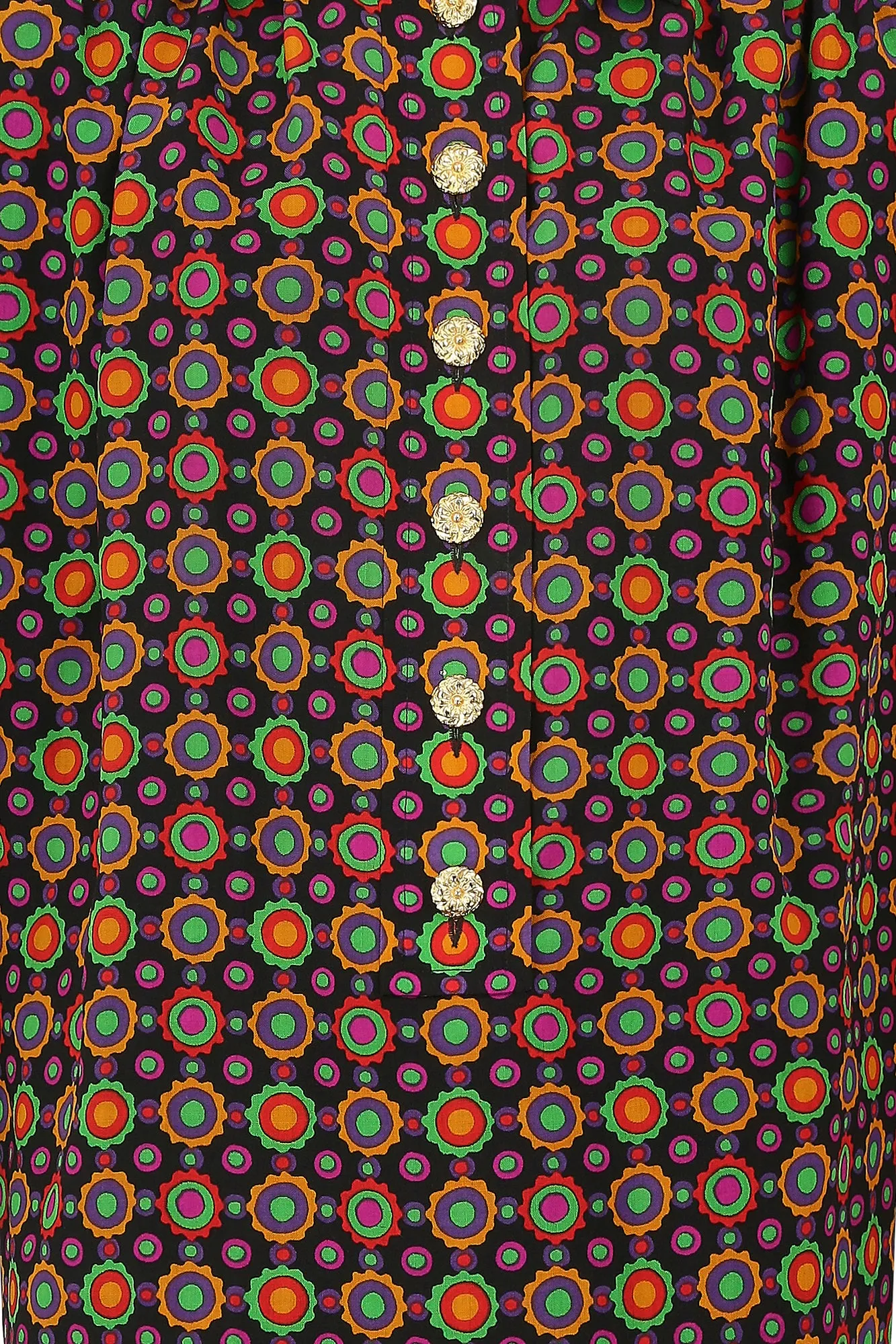 1990 Yves Saint Laurent Colourful Abstract Print Shirtwaister Dress