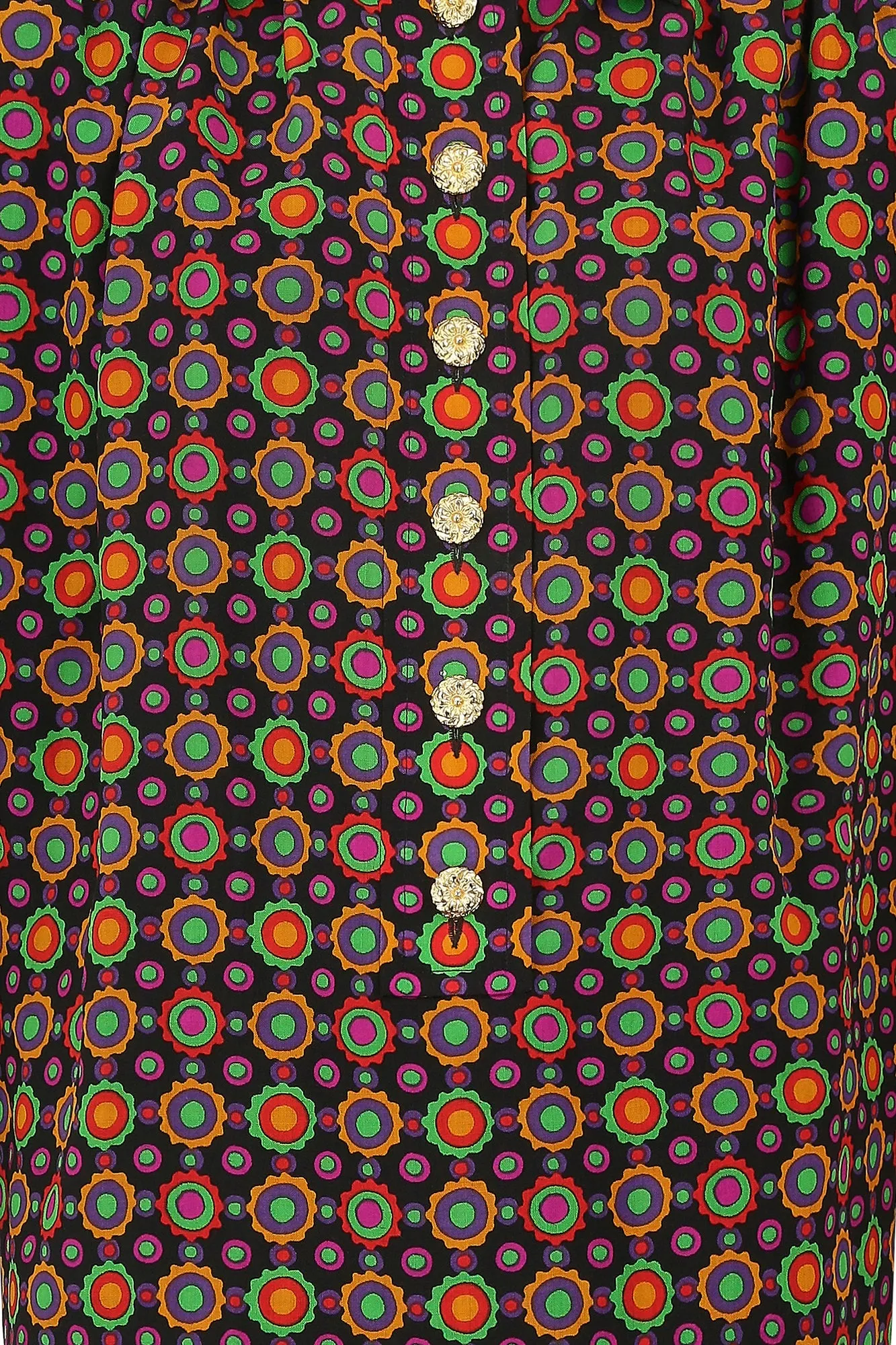 1990 Yves Saint Laurent Colourful Abstract Print Shirtwaister Dress