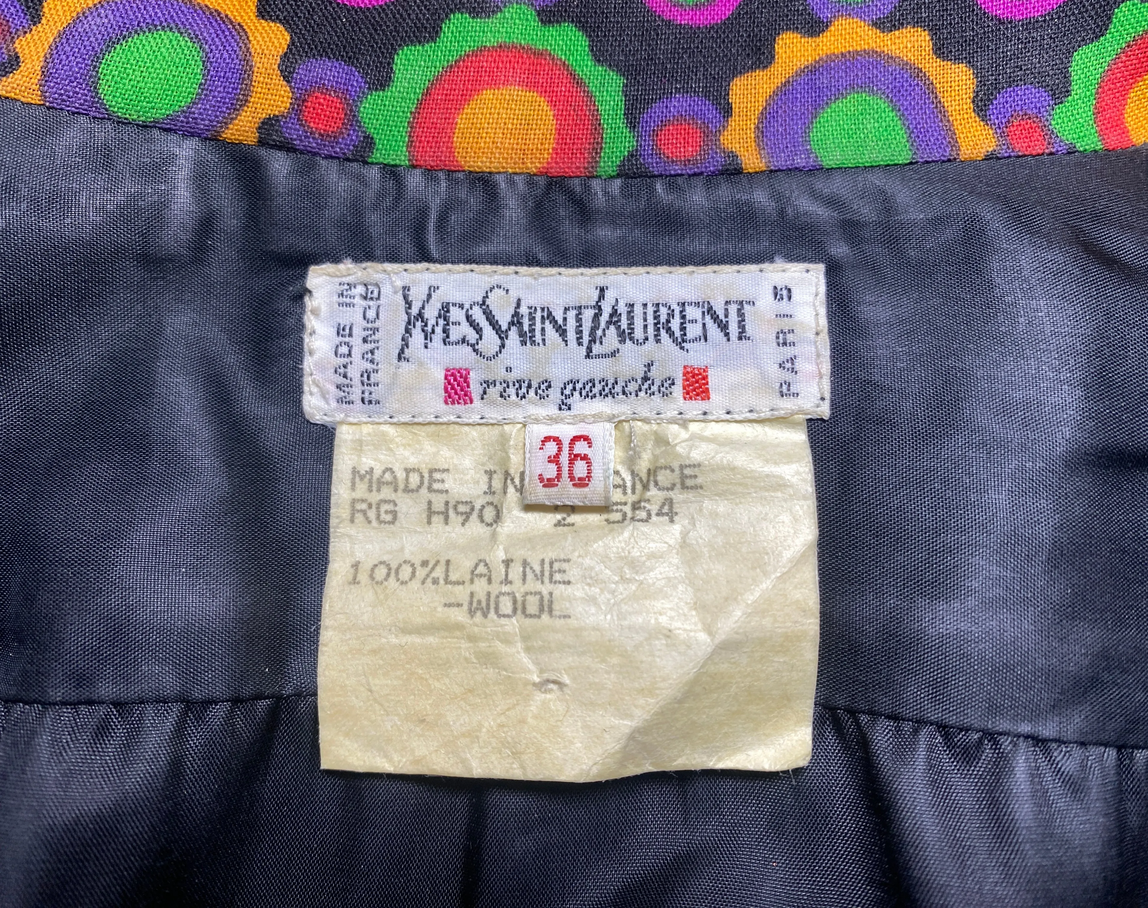 1990 Yves Saint Laurent Colourful Abstract Print Shirtwaister Dress