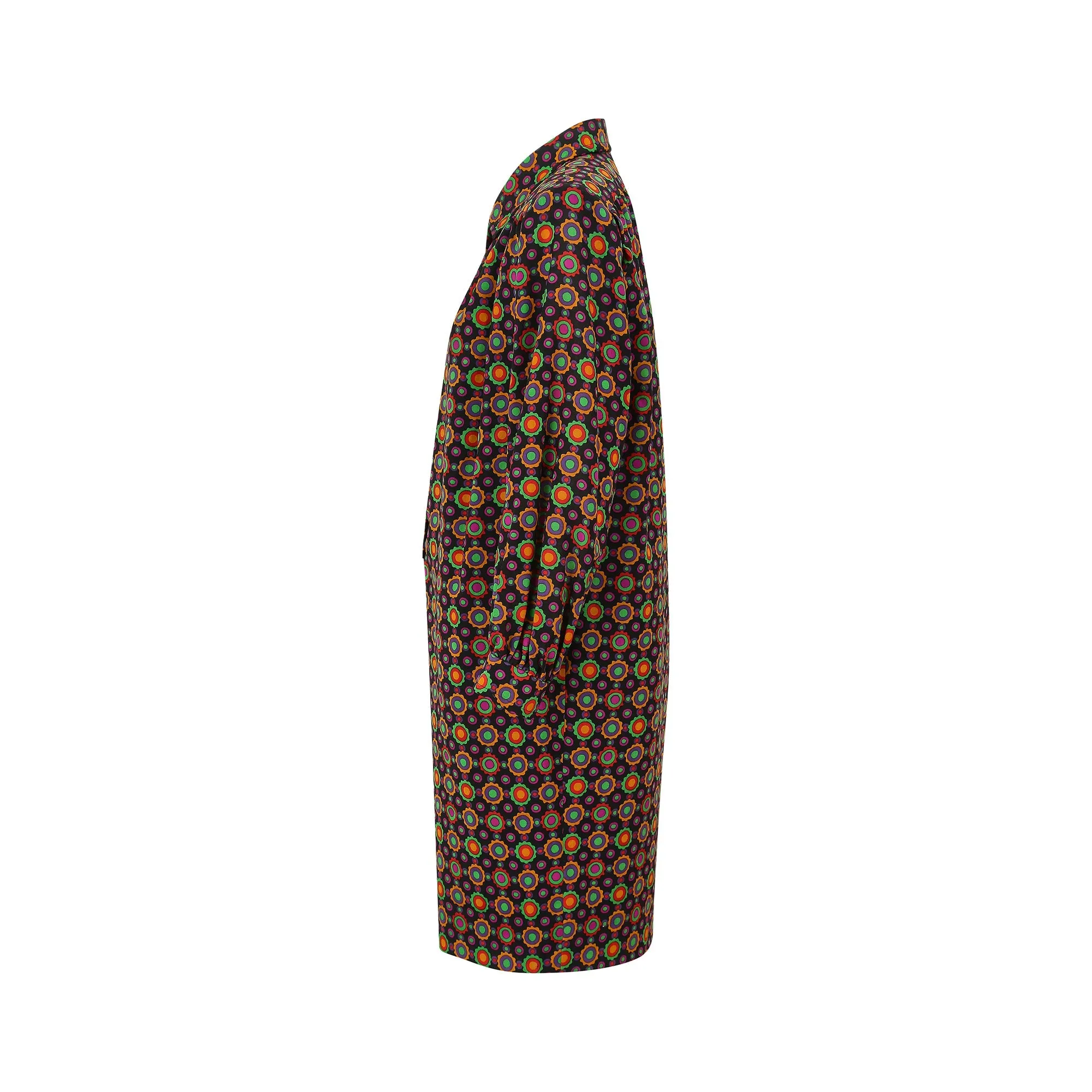 1990 Yves Saint Laurent Colourful Abstract Print Shirtwaister Dress