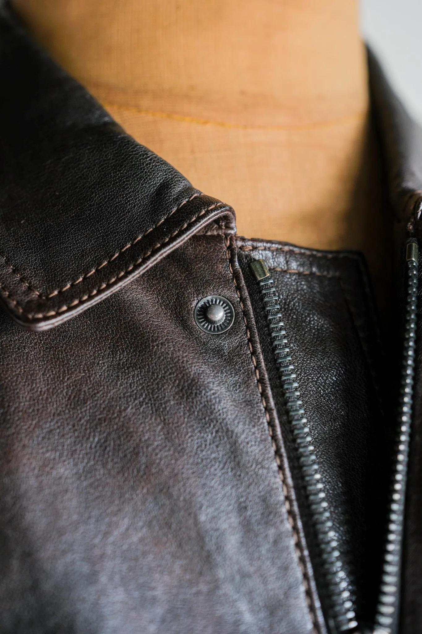 【~2010's】Old PRADA LINEA ROSSA Brown Leather Blouson Size.48 "PRADA SPORT"