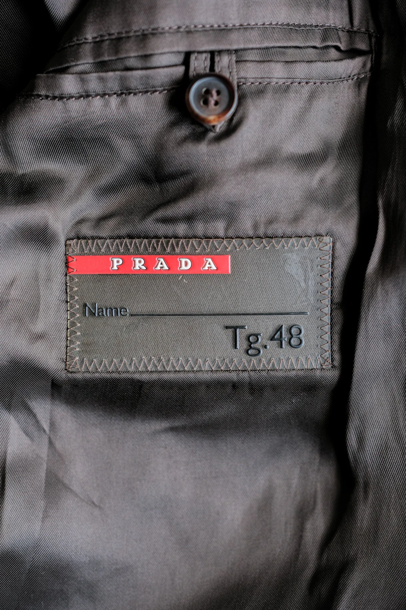 【~2010's】Old PRADA LINEA ROSSA Brown Leather Blouson Size.48 "PRADA SPORT"