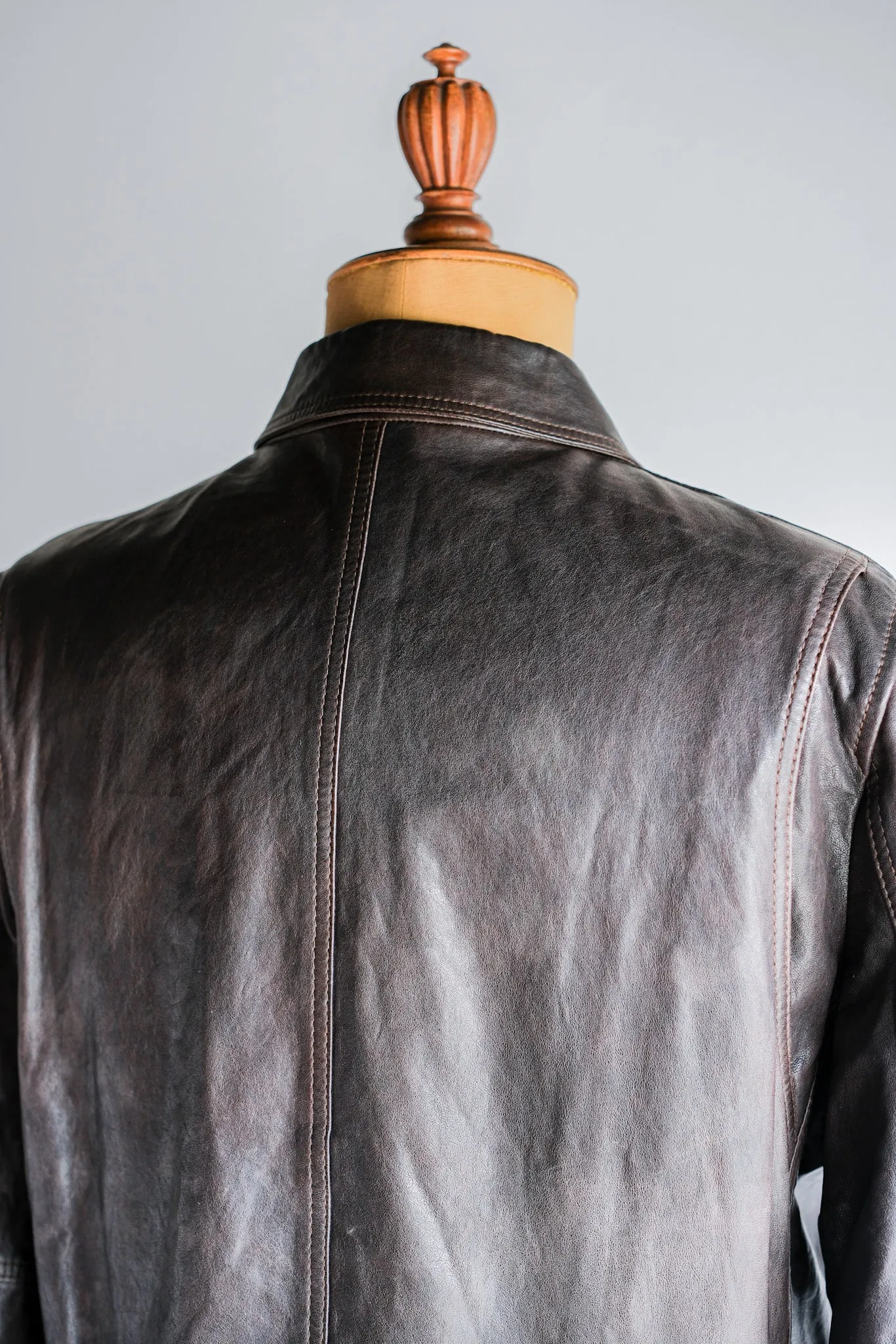 【~2010's】Old PRADA LINEA ROSSA Brown Leather Blouson Size.48 "PRADA SPORT"