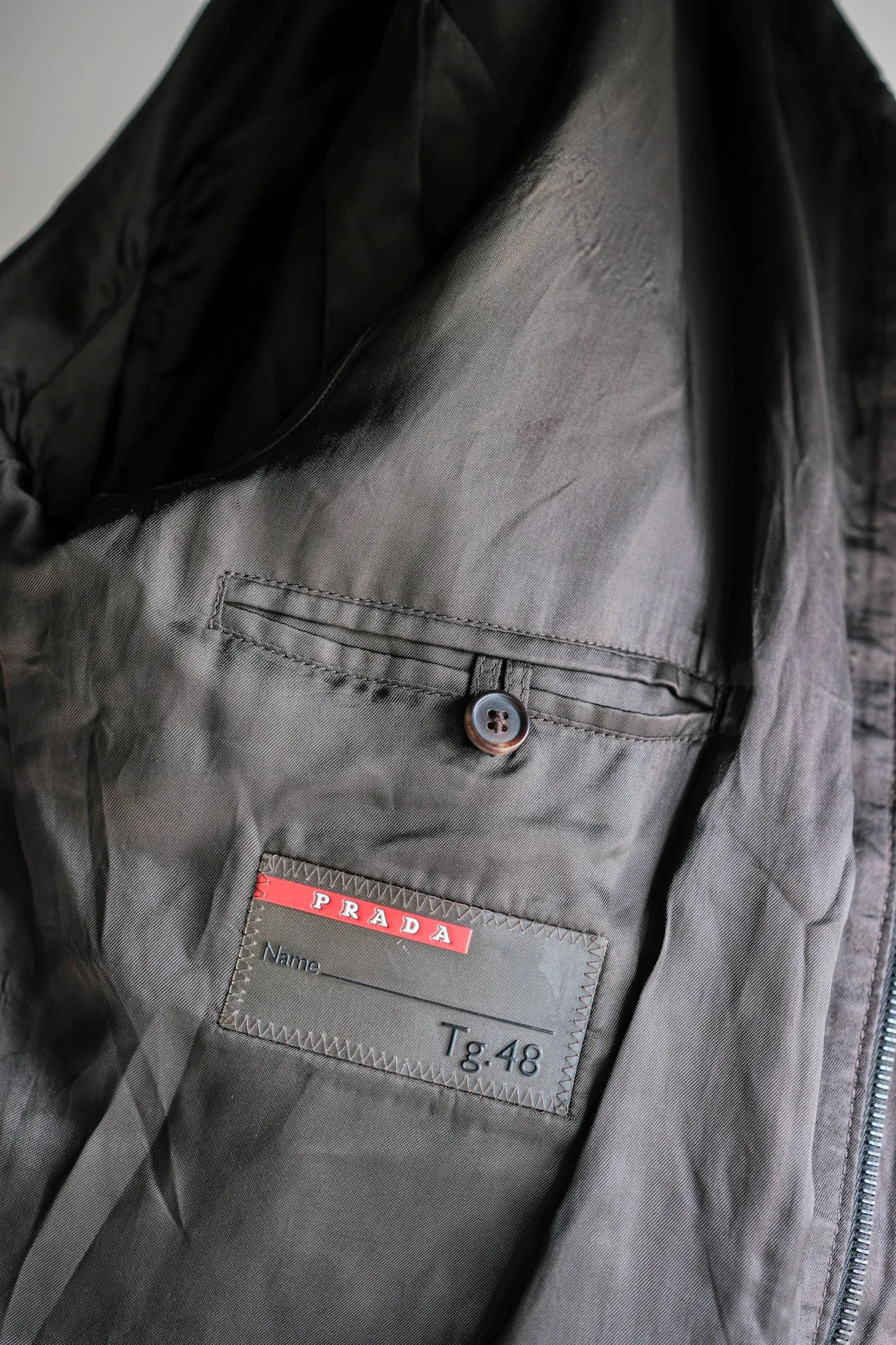 【~2010's】Old PRADA LINEA ROSSA Brown Leather Blouson Size.48 "PRADA SPORT"