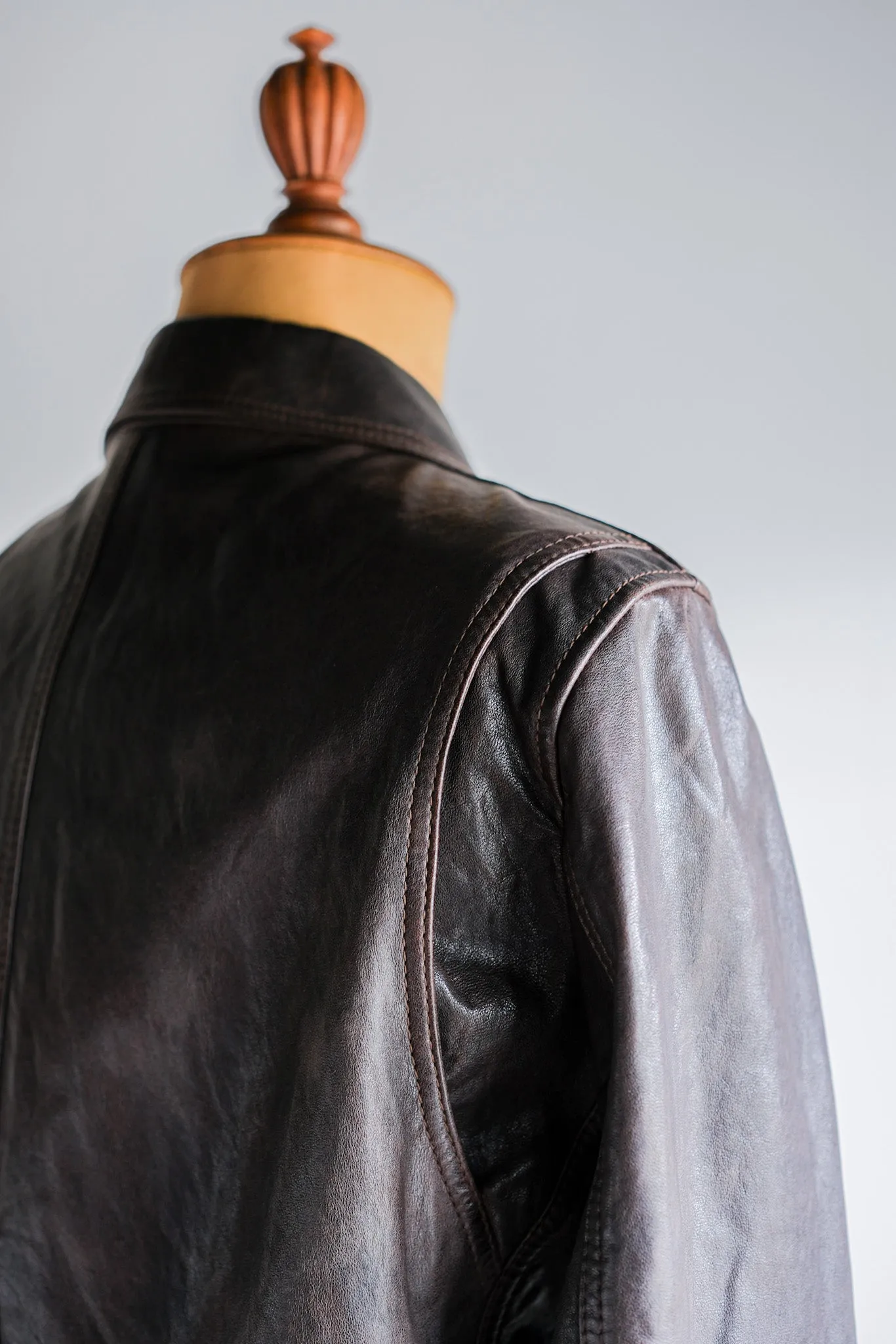 【~2010's】Old PRADA LINEA ROSSA Brown Leather Blouson Size.48 "PRADA SPORT"