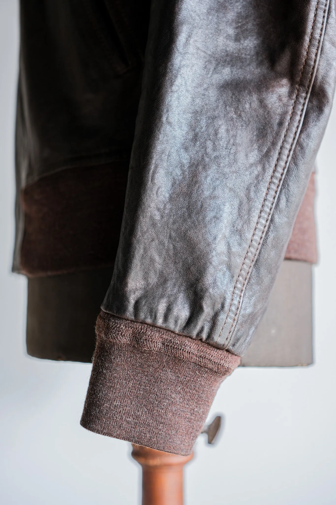 【~2010's】Old PRADA LINEA ROSSA Brown Leather Blouson Size.48 "PRADA SPORT"