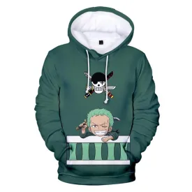 3D Printed One Piece Hoody Sweatshirt - Anime Men Women Hoodie