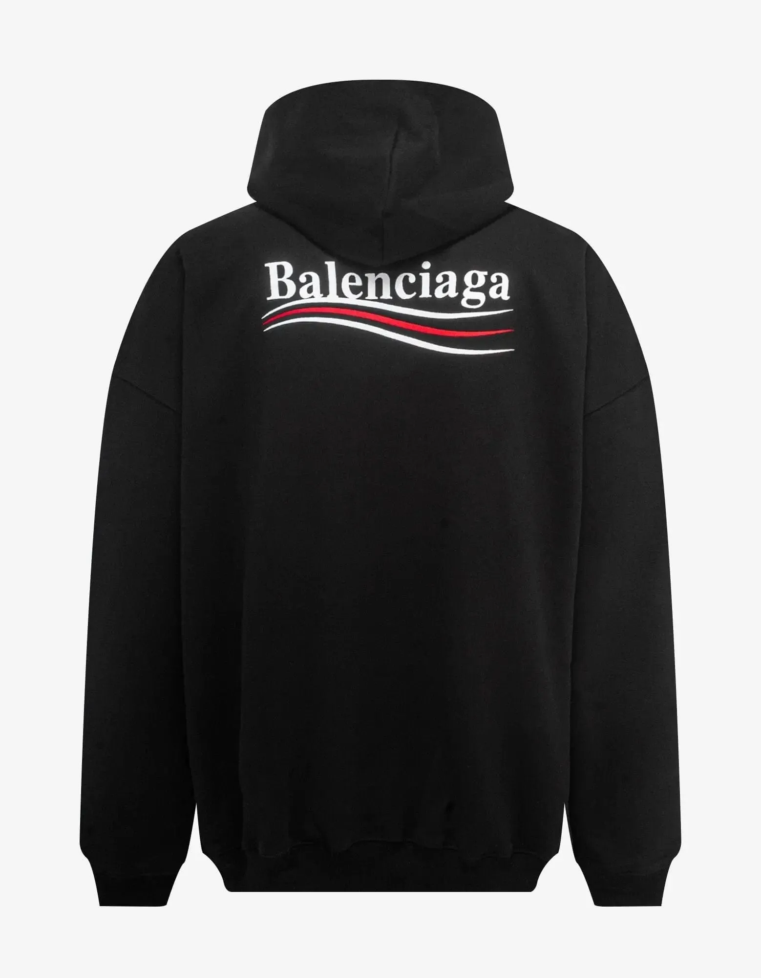 Balenciaga Black Political Logo Large Fit Hoodie