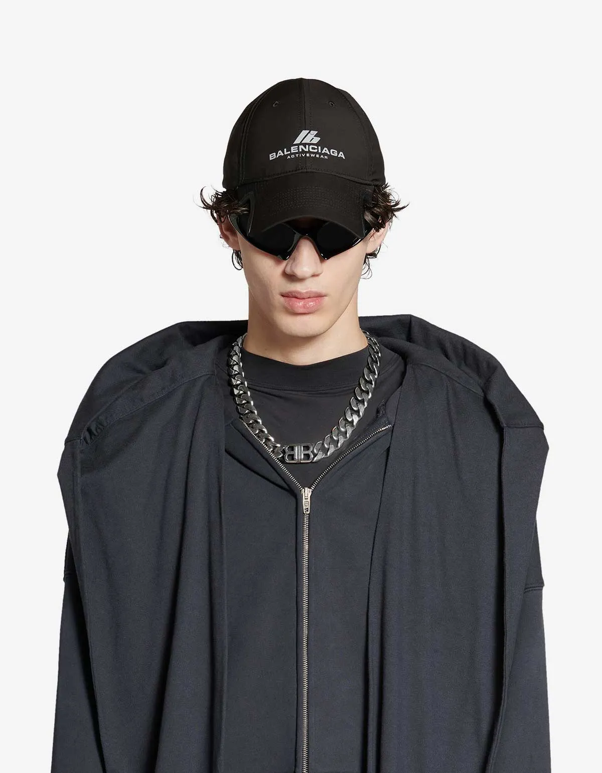 Balenciaga Blue Unity Sports Icon Incognito Zip-Up Hoodie