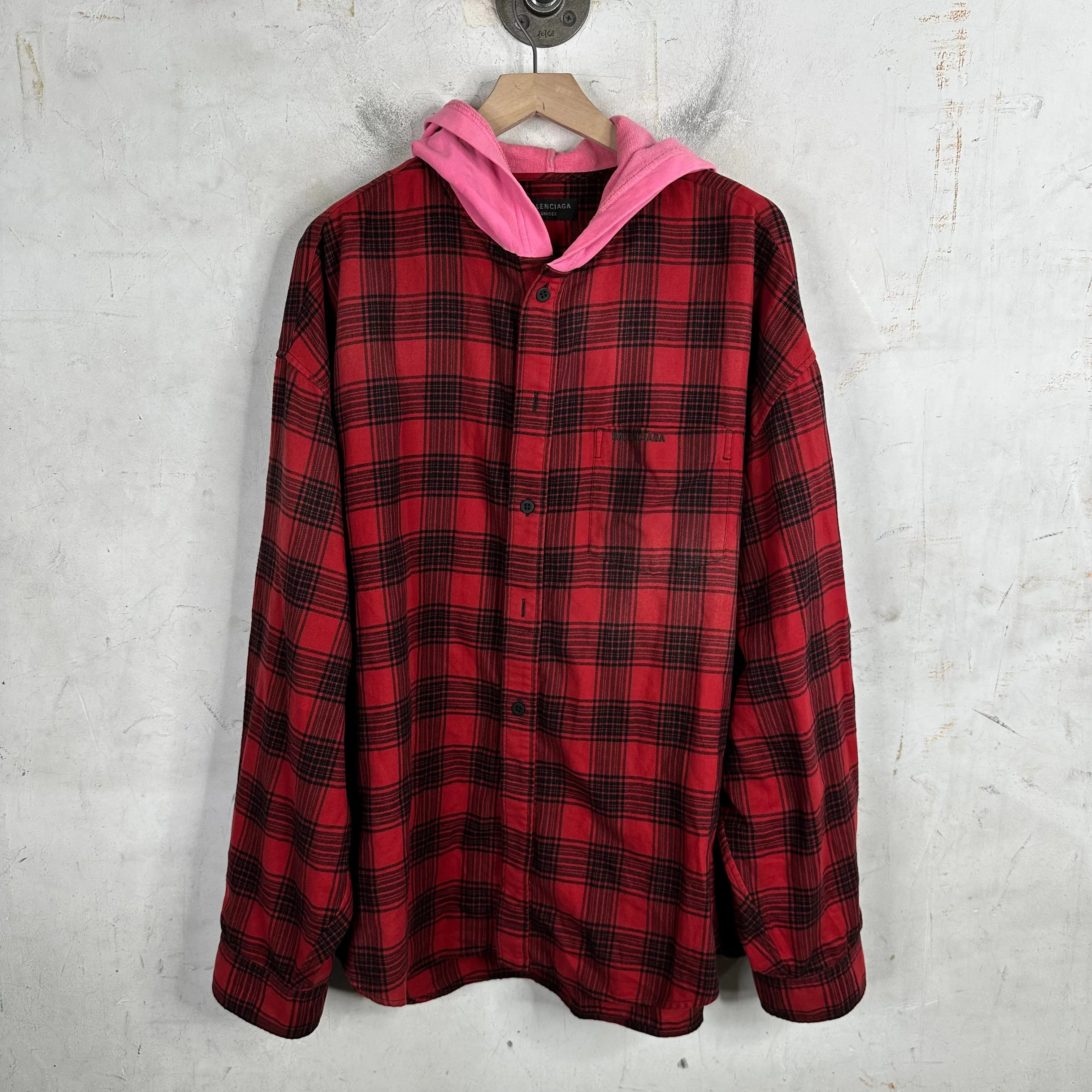 Balenciaga Oversized Hooded Flannel