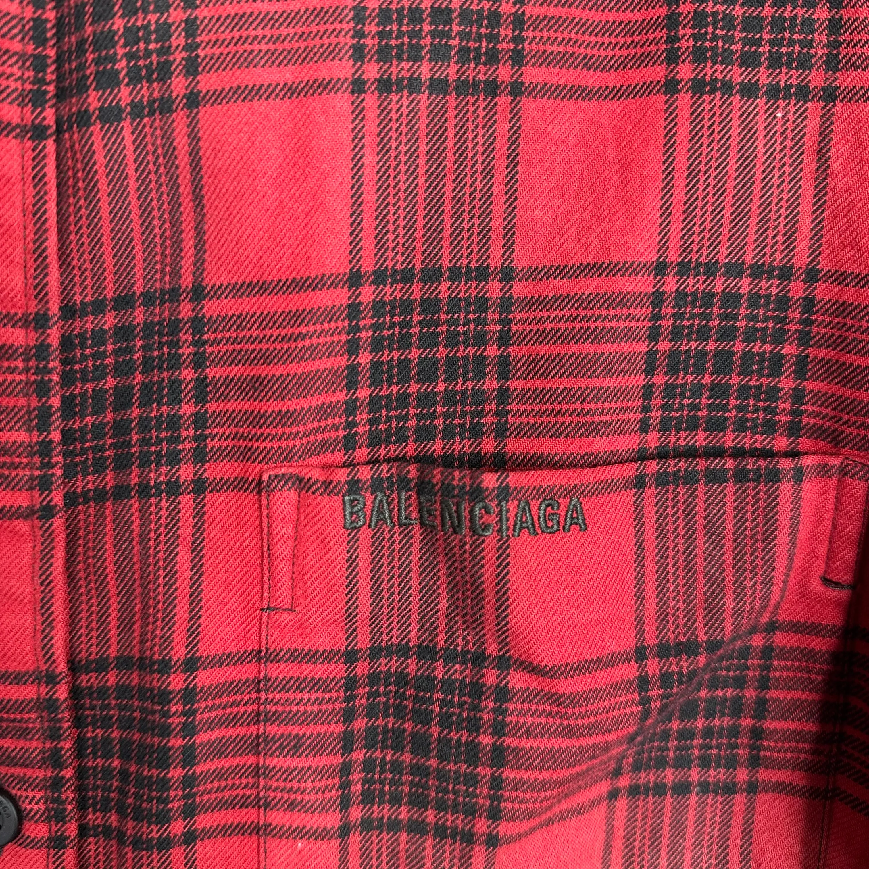 Balenciaga Oversized Hooded Flannel
