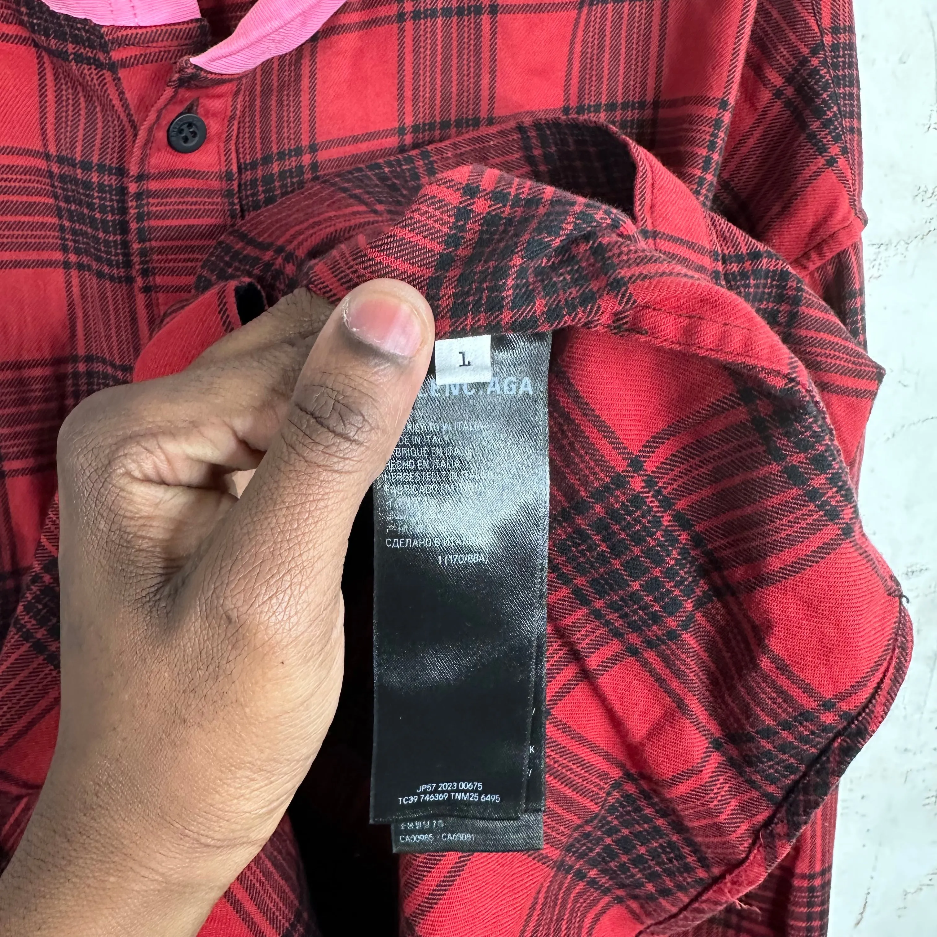 Balenciaga Oversized Hooded Flannel