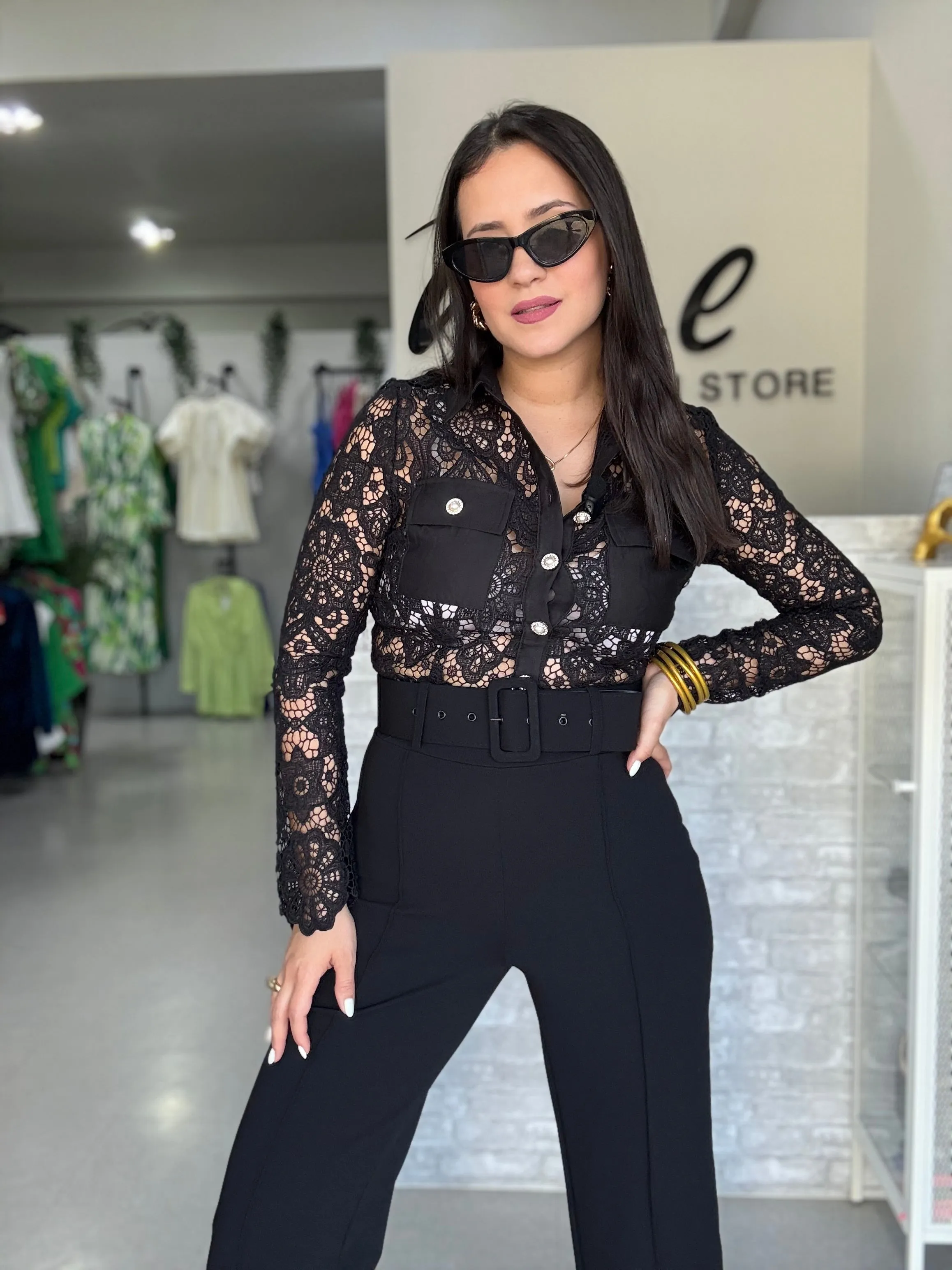 Black Lace Blouse