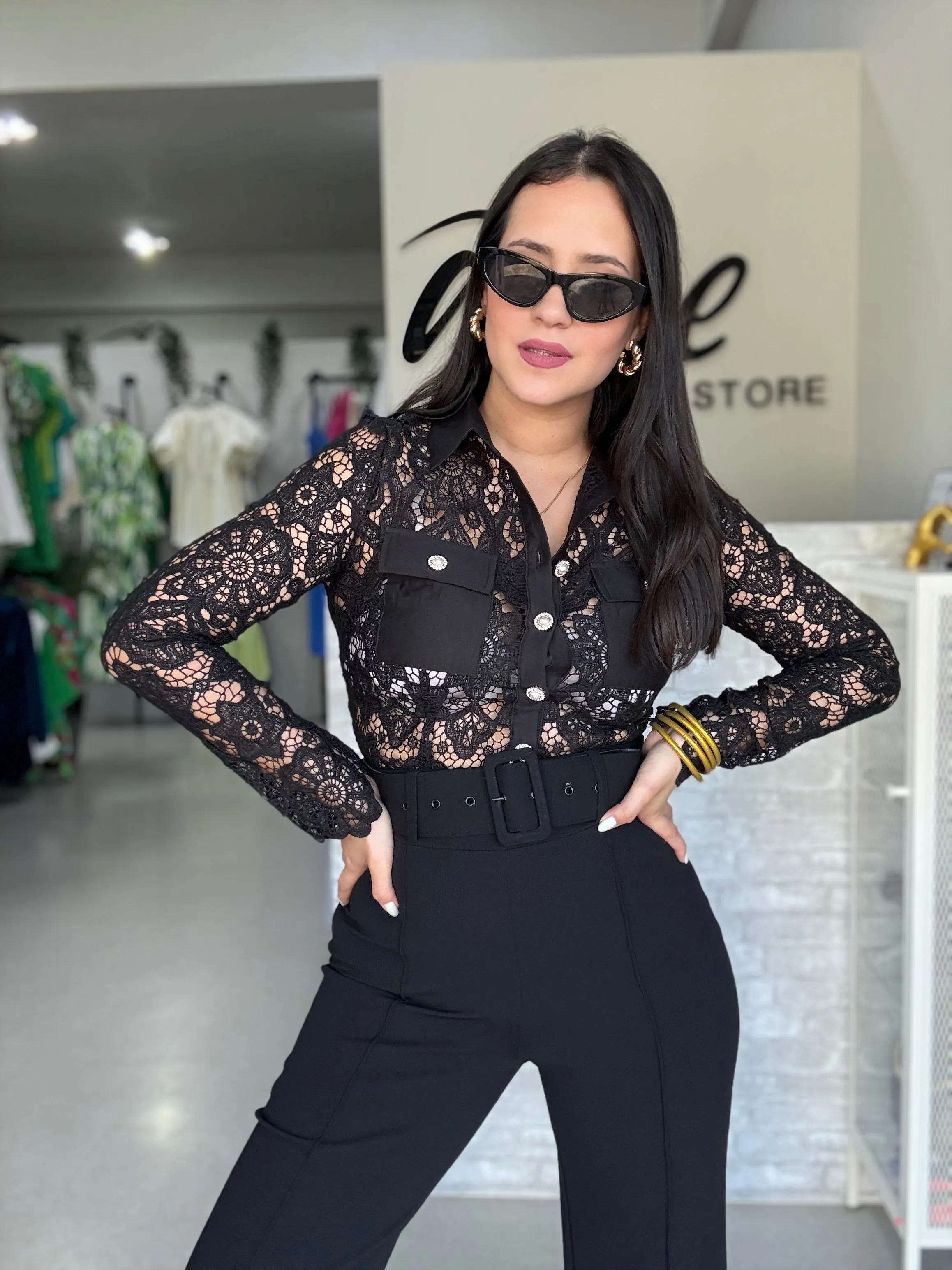 Black Lace Blouse