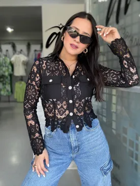 Black Lace Blouse