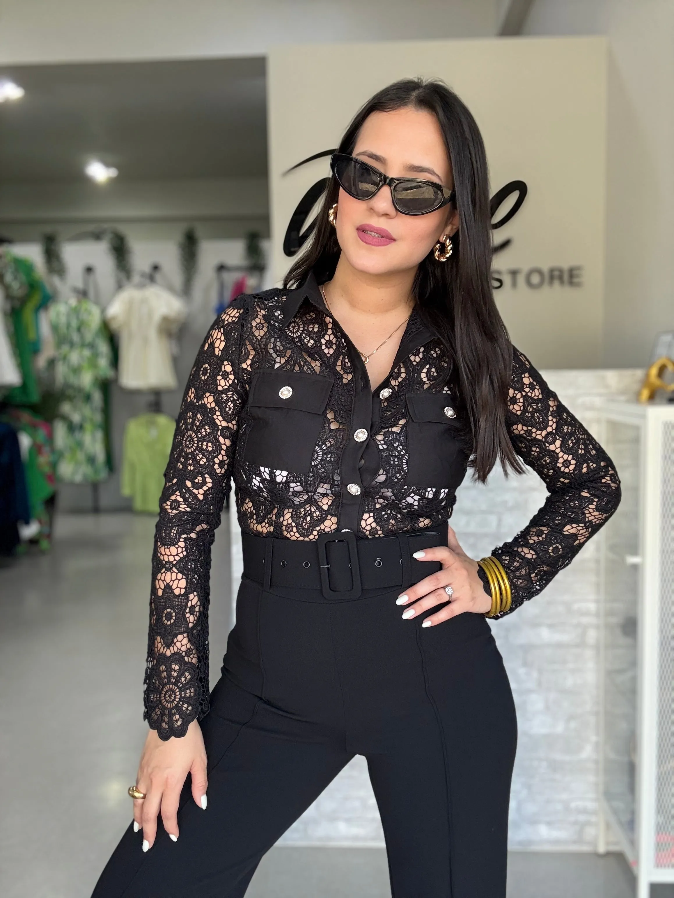 Black Lace Blouse