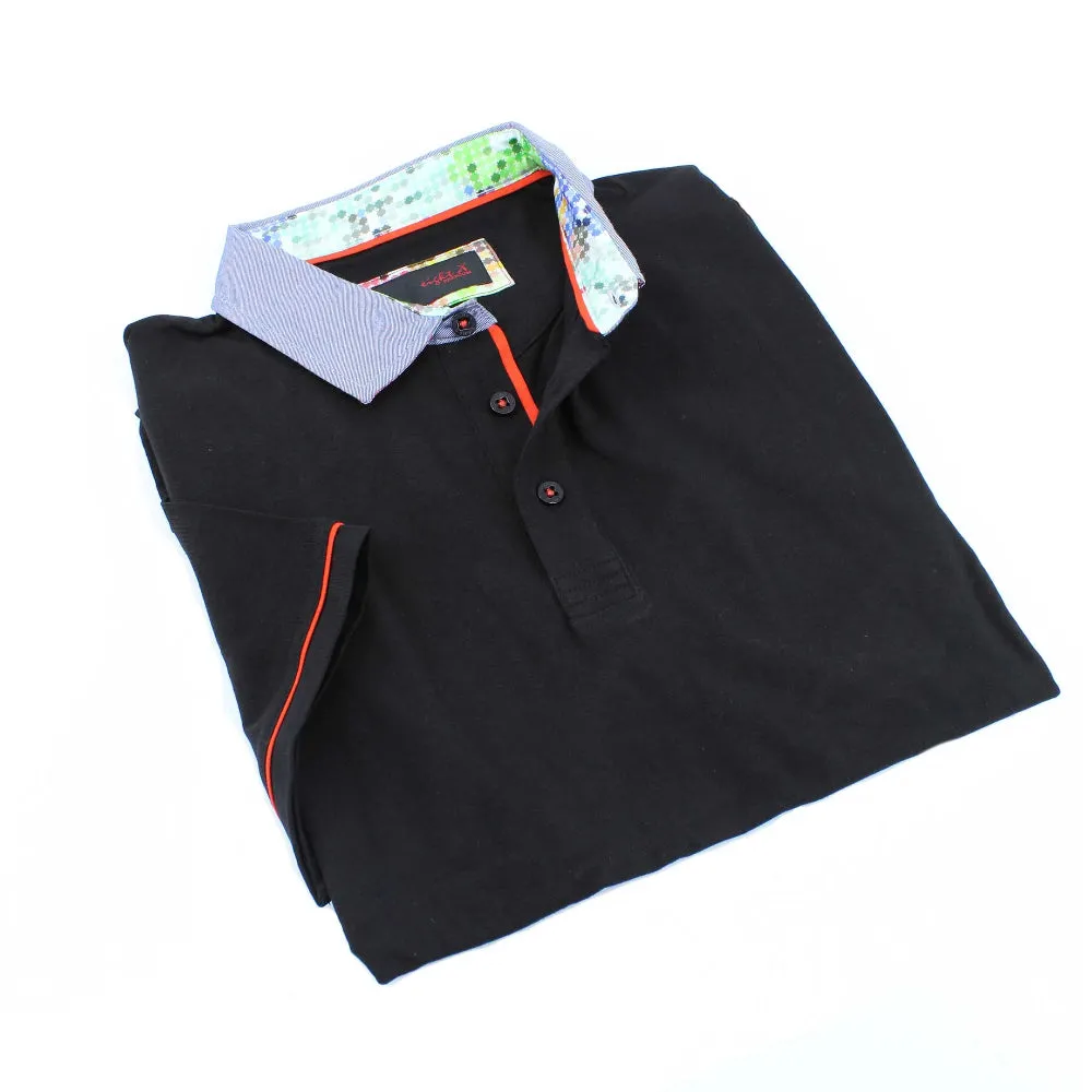 Black Polo Shirt With Color Trim