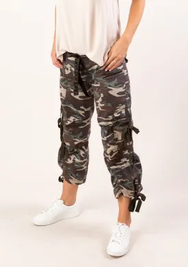 Camouflage Cargo Capri Pants