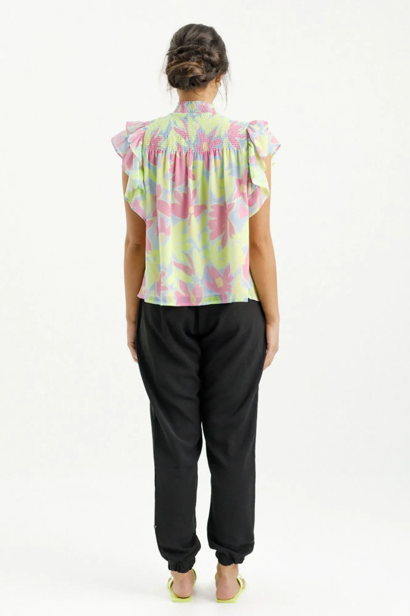 Charlie Top - Lime Daisies