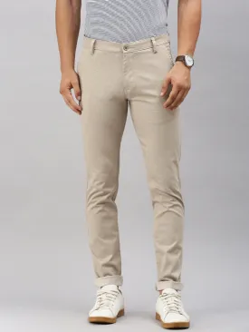 Classic Polo Men's Beige Moderate Fit Solid Trouser | TP2-CL 02 A-BEG-MF-LY