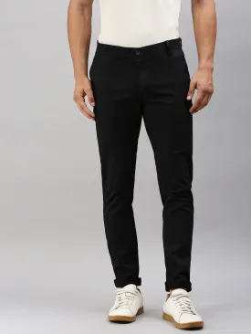 Classic Polo Men's Black Cotton Slim Fit Trousers | TP2-CL 04 C-BLK-MF-LY