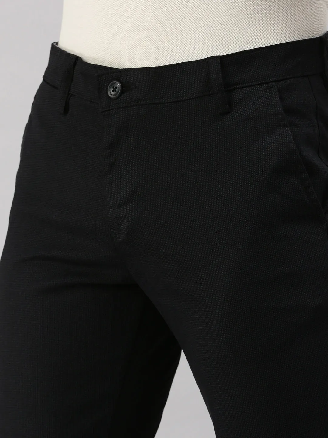 Classic Polo Men's Black Cotton Slim Fit Trousers | TP2-CL 04 C-BLK-MF-LY