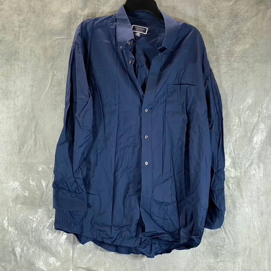 CLUB ROOM Men's Deep Ocean Regular-Fit Pinpoint Button-Up Long-Sleeve SZ XL