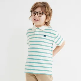 Coconut Tree Striped Polo Shirt