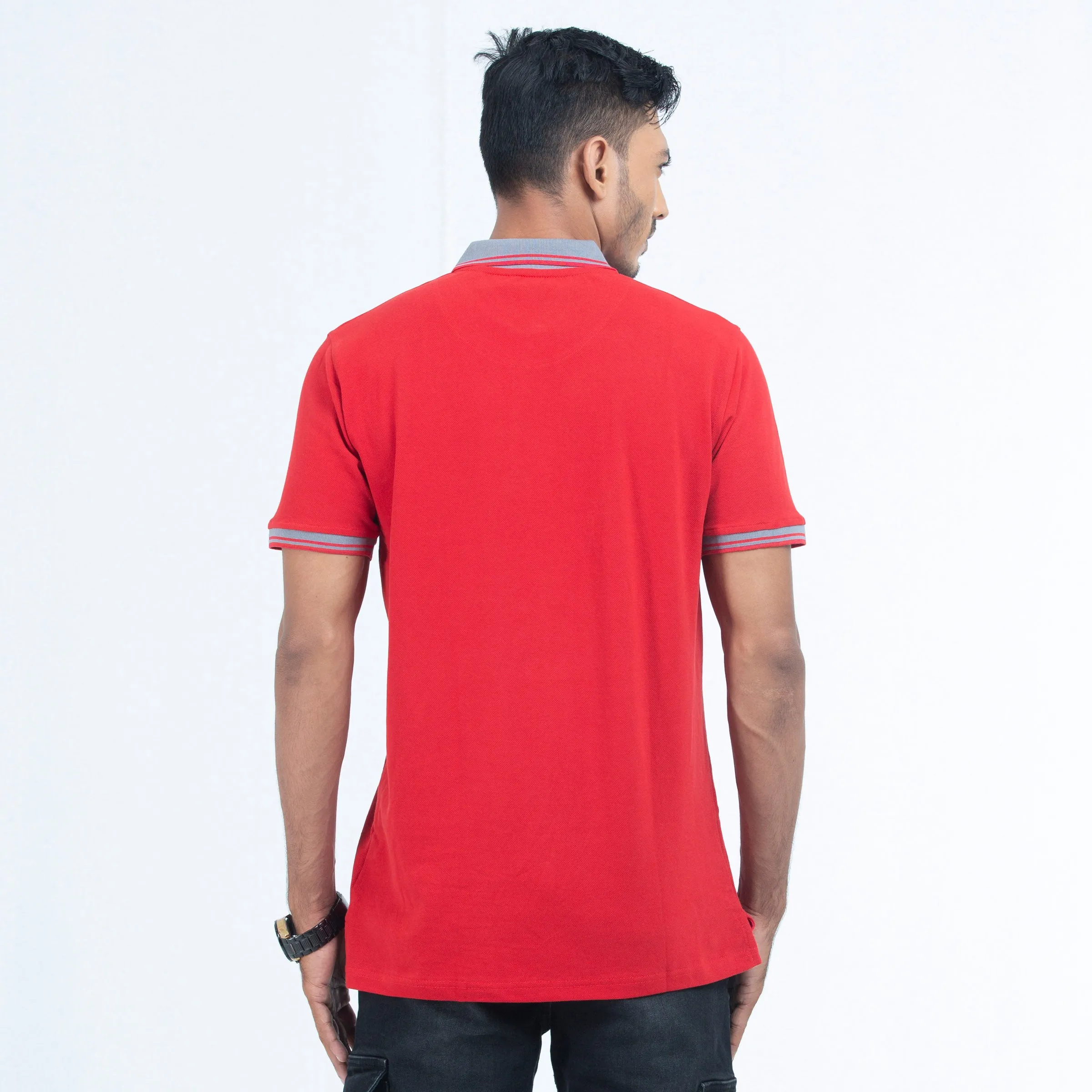 Cozy Pique Half Sleeve Polo Shirt - Devil Red