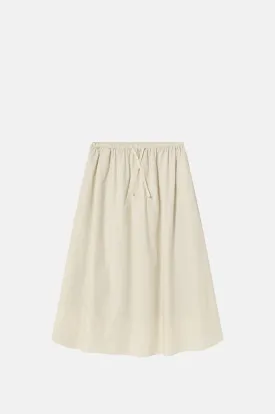 Crinkle Cotton Volume Skirt Light Cream