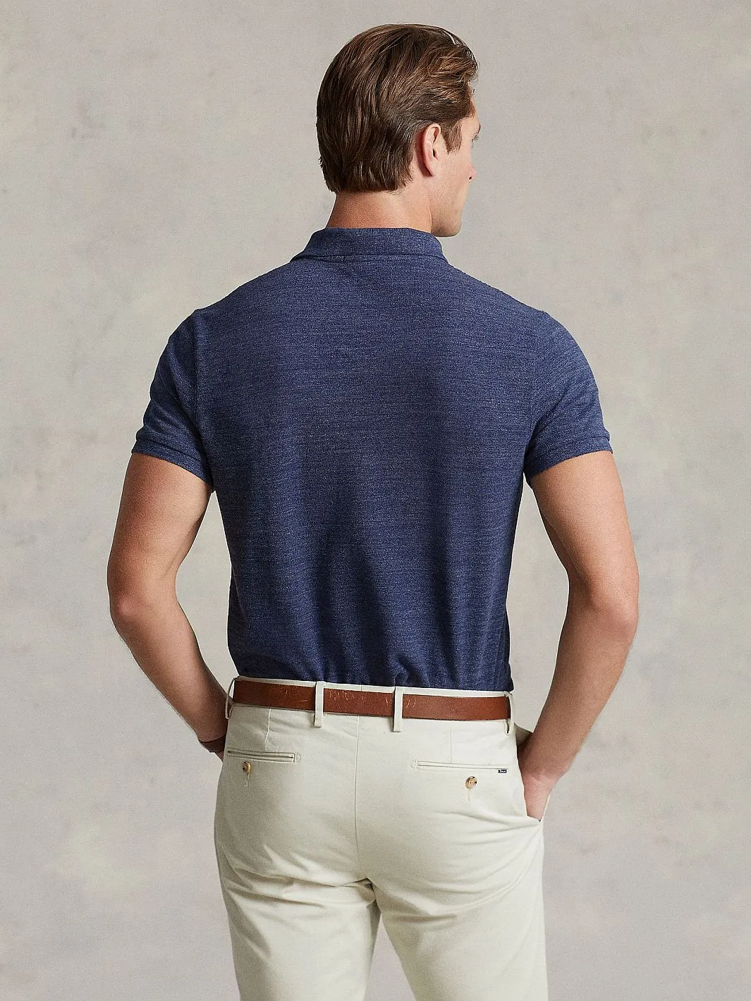 CUSTOM SLIM FIT MESH PIQUE Blå