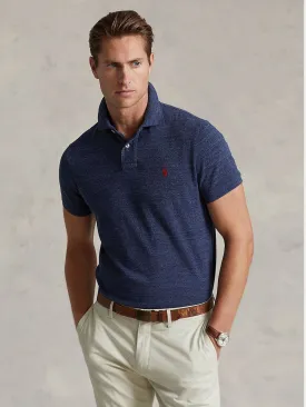 CUSTOM SLIM FIT MESH PIQUE Blå