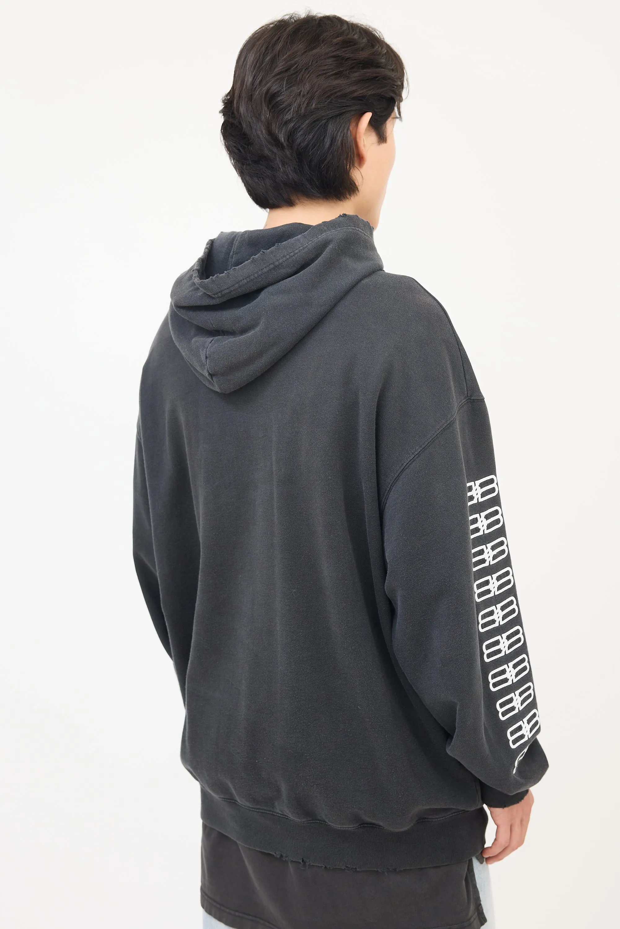 Dark Grey Embroidered BB Paris Icon Hoodie
