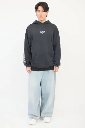 Dark Grey Embroidered BB Paris Icon Hoodie