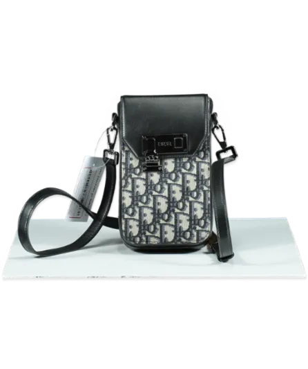 Dior Black Monogram Oblique Cross Body Pouch Bag