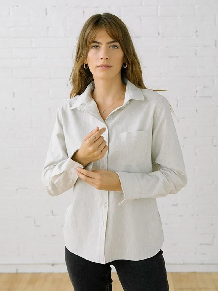 Elms Button Up, Grey