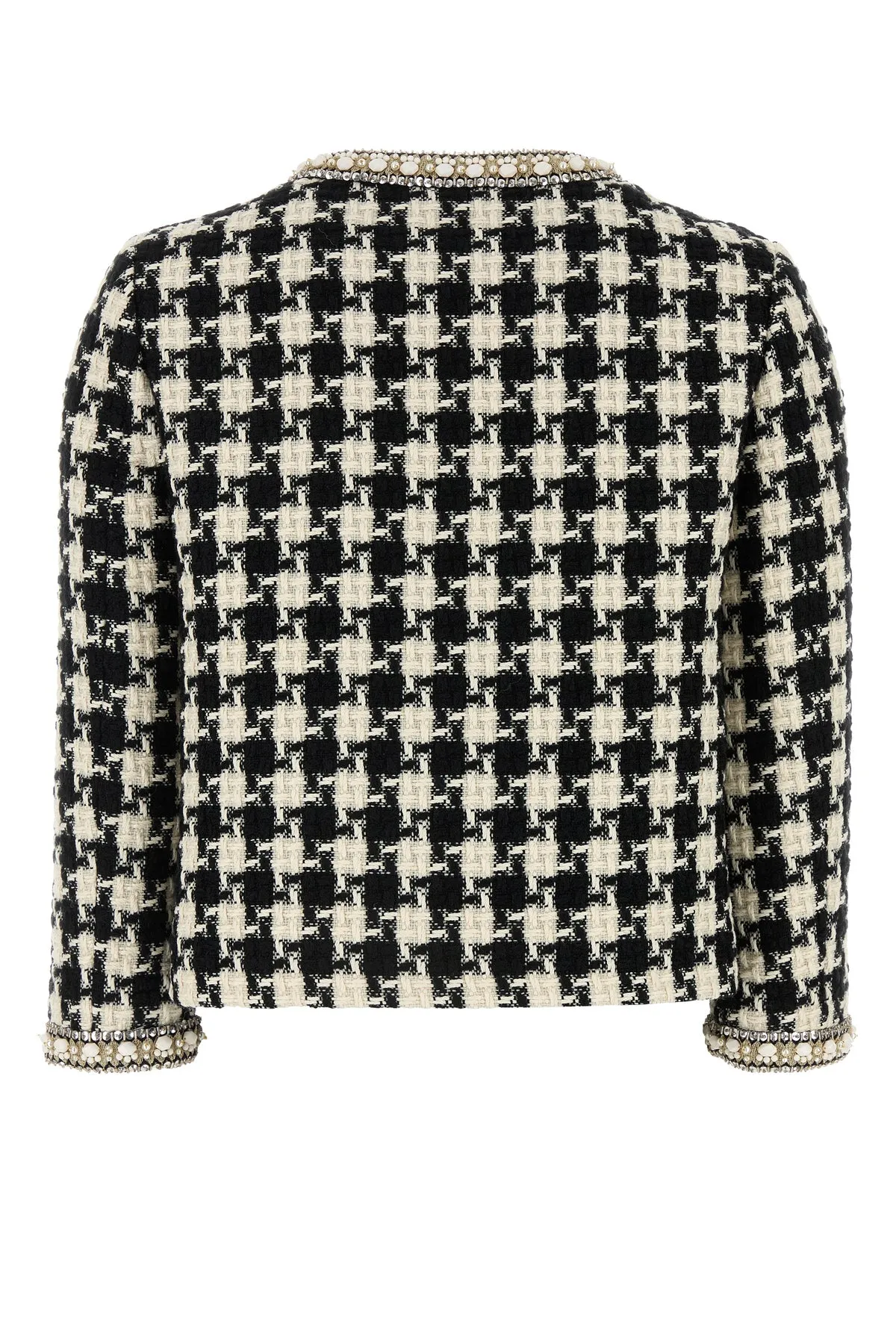 Embroidered tweed blazer