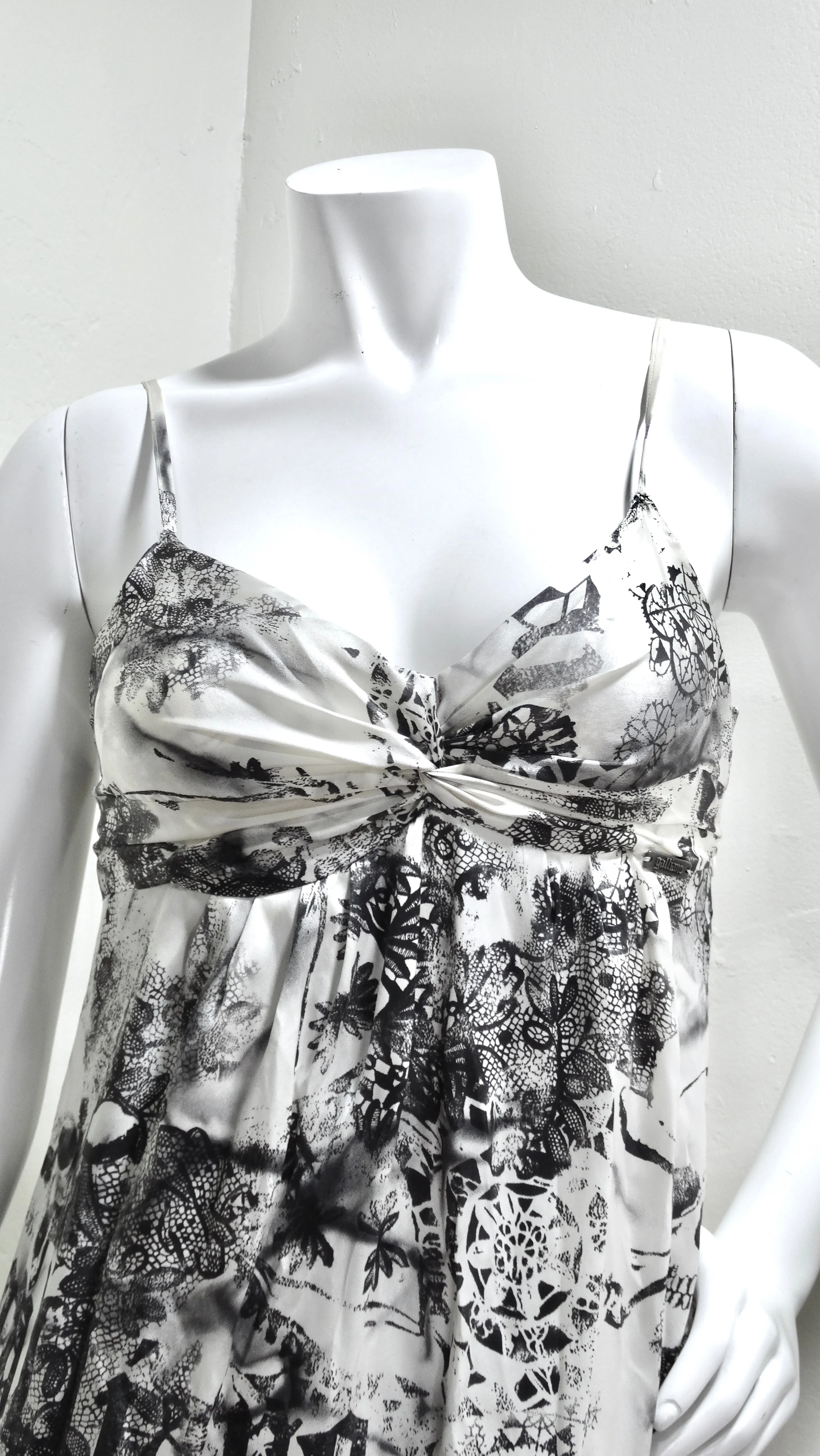 Galliano Printed Slip Dress