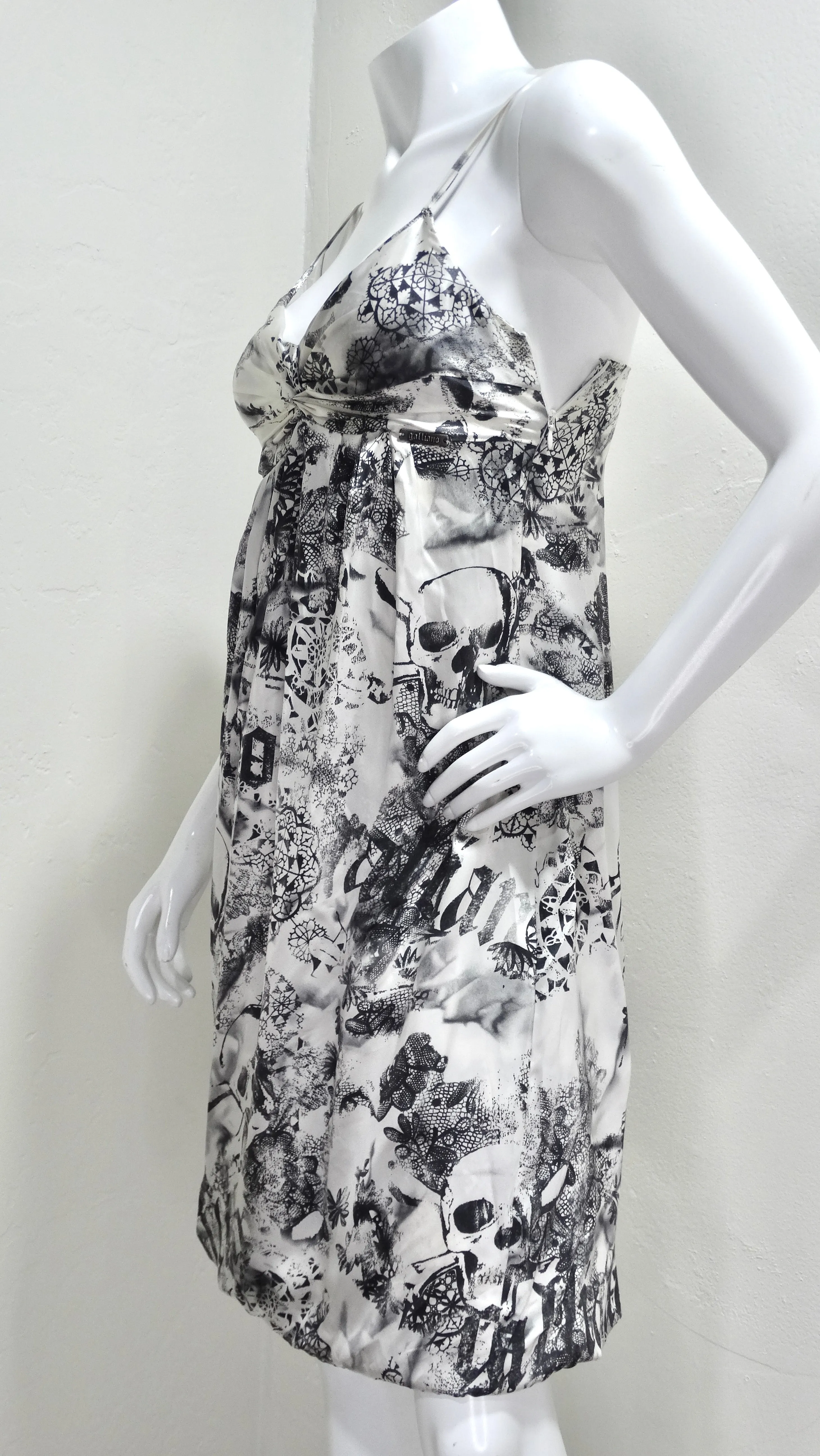 Galliano Printed Slip Dress