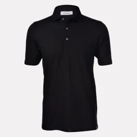 Gran Sasso Italian Made Mercerized Cotton Polo / Black